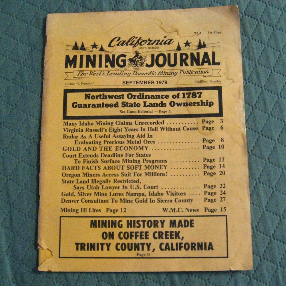 California Mining Journal Magazine September 1979